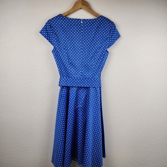 Vintage-Inspired Dressystar Polka Dot A-Line Dress with Removable Belt Size M - Picture 6 of 6